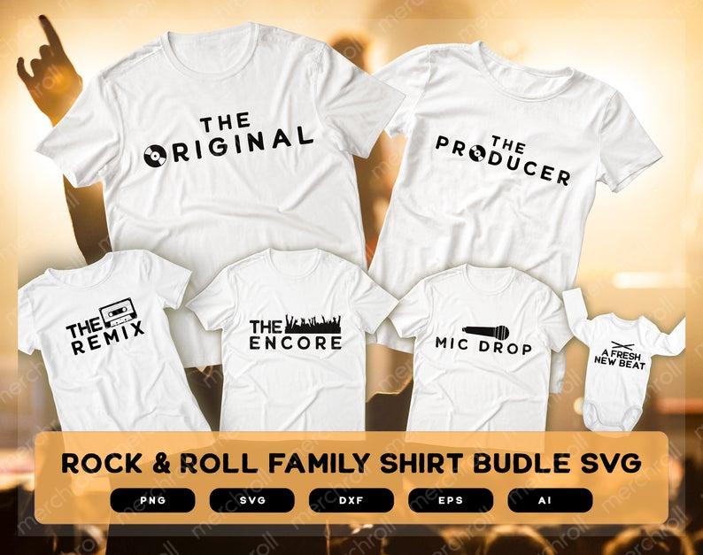 Download Family Shirt Design Bundle Rock And Roll Theme Family Svg Bundle Family Shirt Designs Png Transparent Cricut Merch Roll