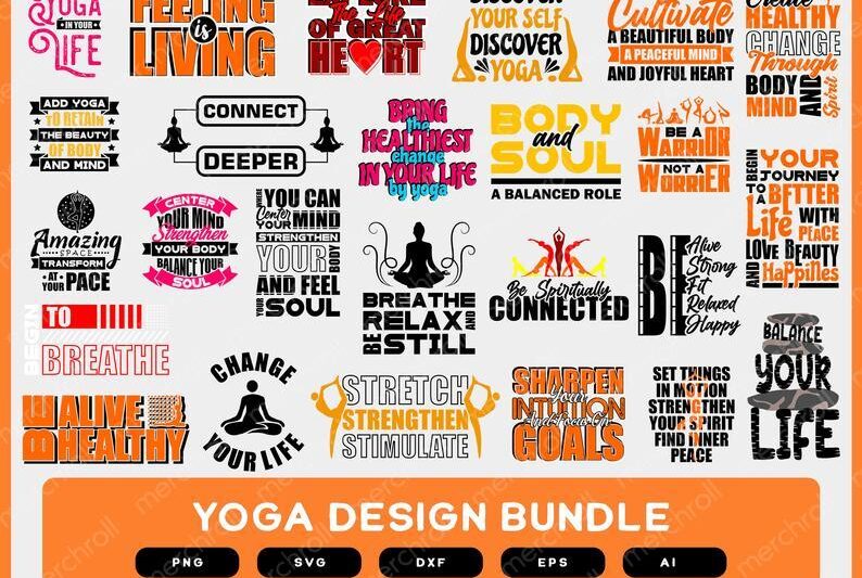 Yoga SVG Design Bundle | Yoga Pose SVG | Yoga Poses svg| SVG Yoga Bundle png eps dxf