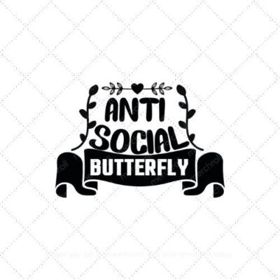 Anti social butterfly SVG PNG EPS AI DXF Download