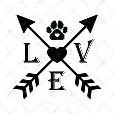 L O V E Arrow SVG PNG EPS AI DXF Download