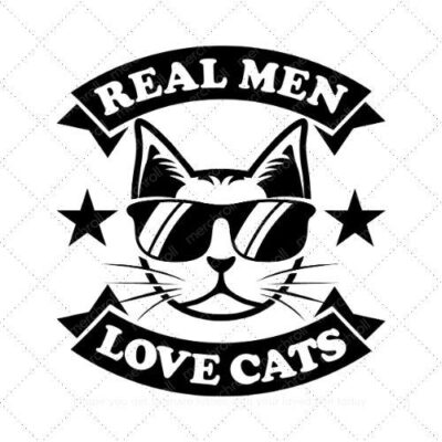 Real men loves cats SVG PNG EPS AI DXF Download