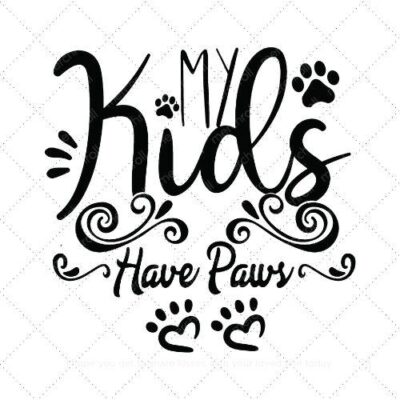 My kids have paws SVG PNG EPS AI DXF Download