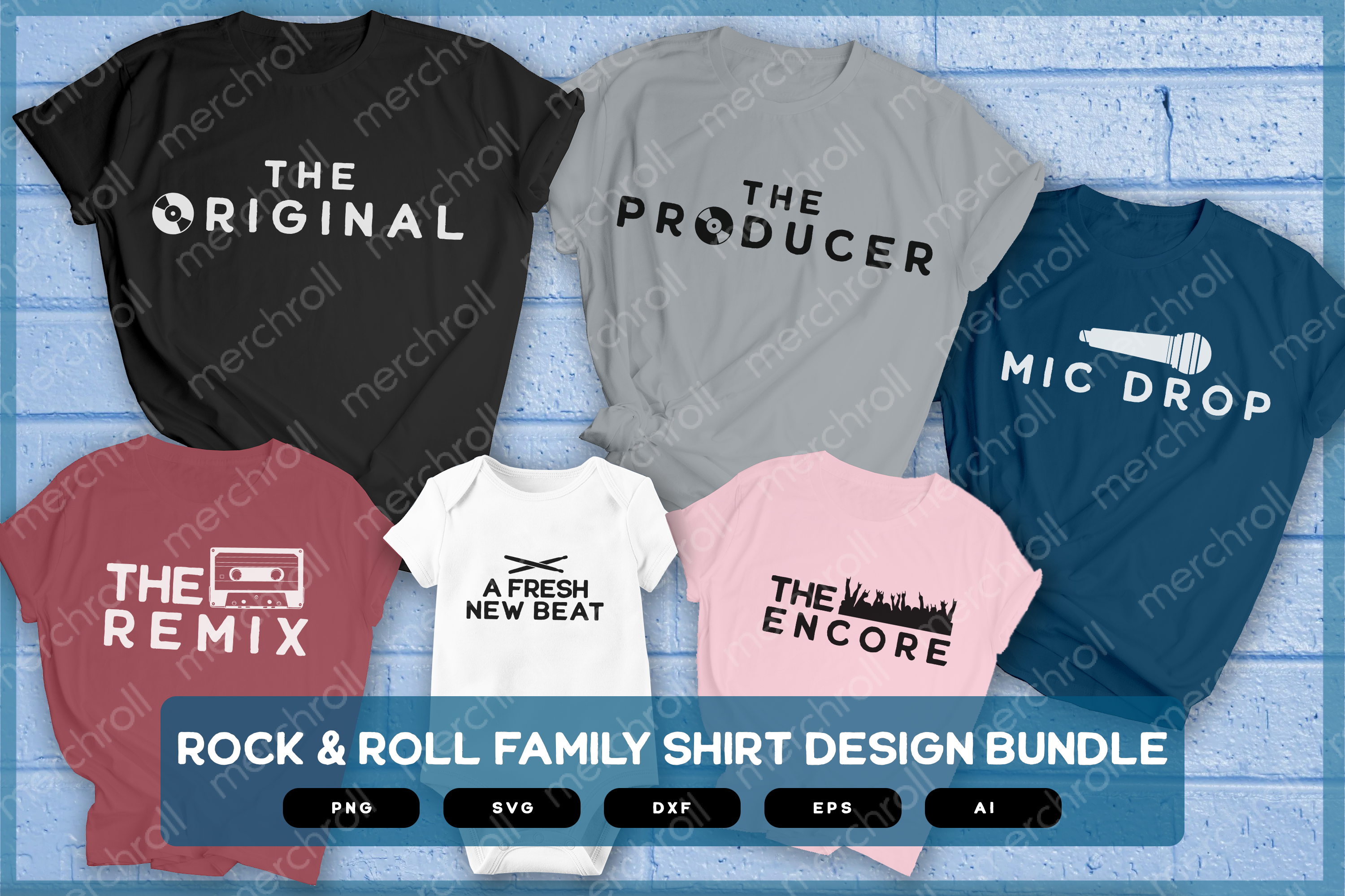 Family Shirt Design Bundle Rock and Roll Theme | Family SVG Bundle | Family Shirt Designs PNG Transparent Cricut