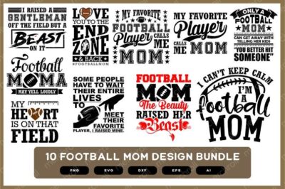 Football Mom Design Bundle | Football Mom Design SVG | Football Mom Design PNG