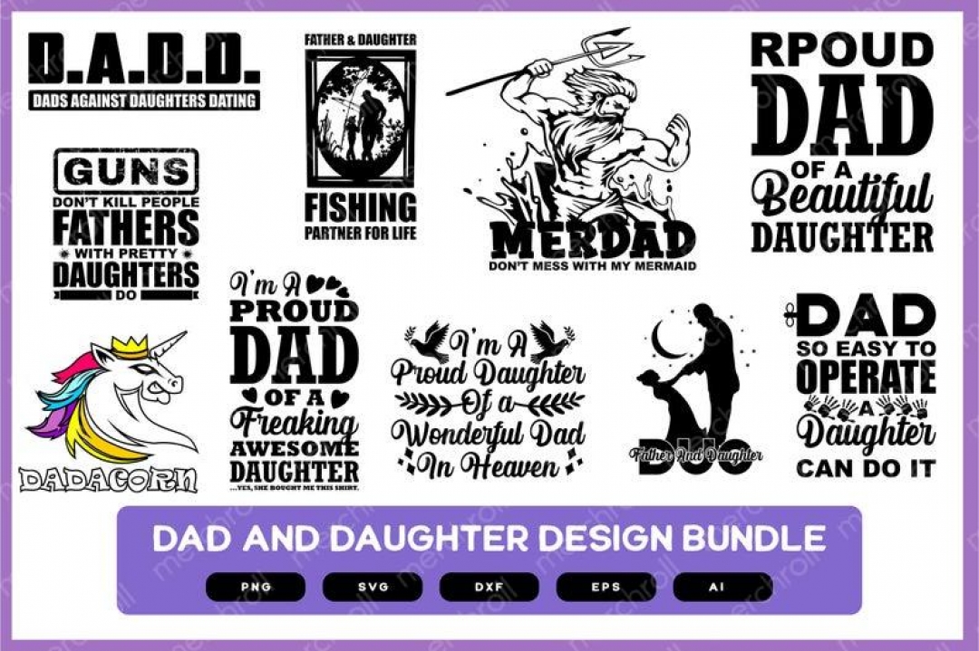 Dad and Daughter Design Bundle | Dad and Daughter Shirts | Dad and Daughter Dou | Dad and Daughter SVG | Dad and Daughter PNG | Daddy SVG