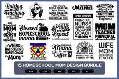 Homeschool Mom Design Bundle | Homeschool Mom Design Bundle SVG | Homeschool Mom | Homeschool Mom SVG | Mom Shirt