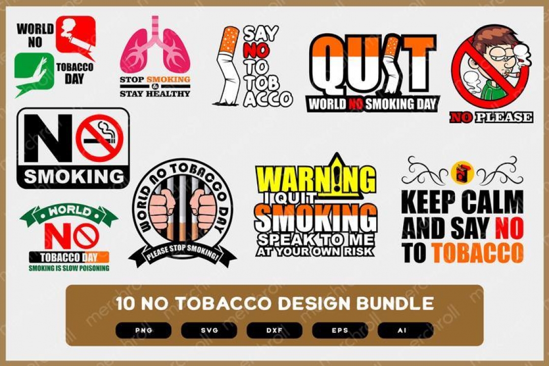 No Tobacco Design Bundle | No Tobacco SVG | No Tobacco Signage | No Tobacco Sayings