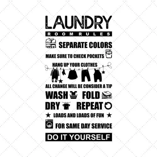 Laundry Room Rules SVG PNG EPS DXF AI Download