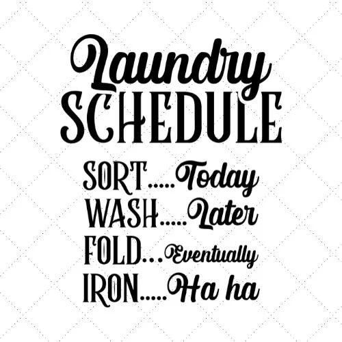 Laundry Schedule Sort Wash Fold Iron SVG PNG EPS DXF AI Download