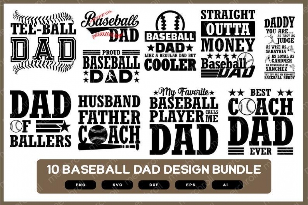 Baseball Dad Design Bundle | Baseball | Baseball Dad SVG | Baseball Dad PNG | Baseball Dad Shirt | Baseball Dad Mug | Baseball Dad Gifts