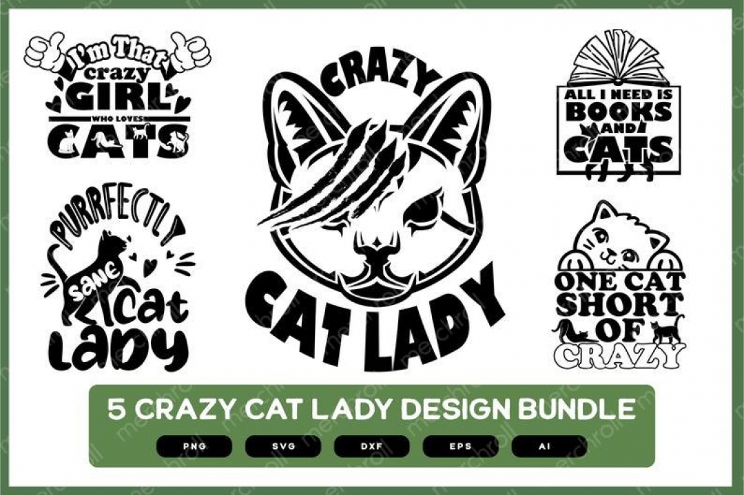 Crazy Cat Lady | Crazy Cat Lady Design Bundle | Cat Love | Cat Lady | Crazy Cat Lady SVG | Cat Lady SVG