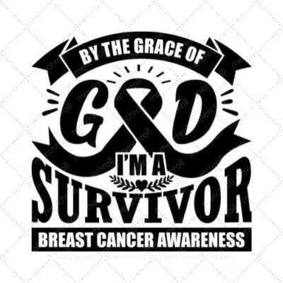 By the grace of god I'm a survivor breast cancer awareness SVG PNG EPS DXF AI Download