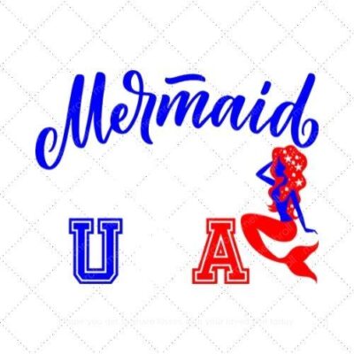 Mermaid in the usa SVG PNG EPS DXF AI Download