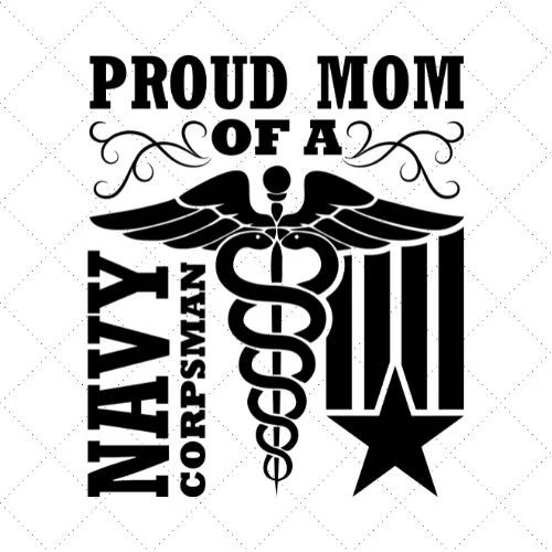 Proud Mom Of A Navy Corpsman SVG PNG EPS DXF AI Download