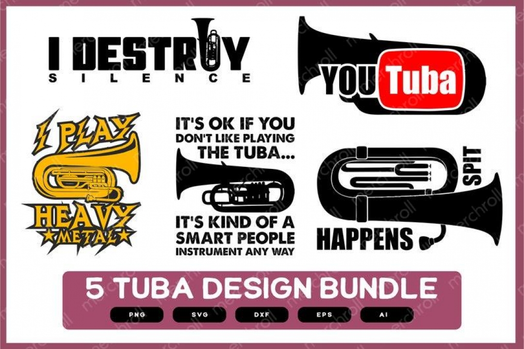 Tuba Design Bundle | Tuba Instruments Design | Tuba SVG | Tuba PNG | Tuba Music Instruments