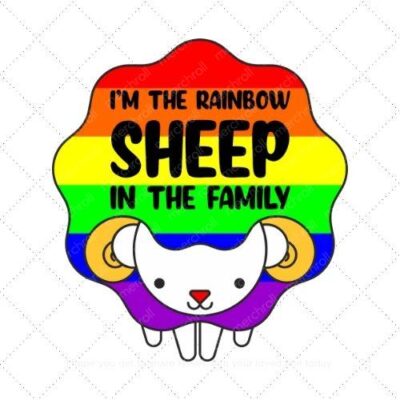 Im the rainbow sheep in the family SVG PNG EPS DXF AI Download