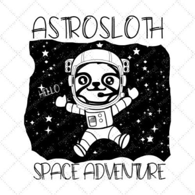 Astrosloth space adventure SVG PNG EPS DXF AI Download