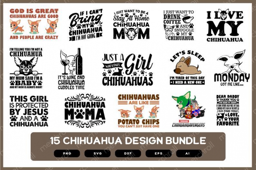 Chihuahua Design Bundle | Chihuahua | Chihuahua SVG | Chihuahua PNG | Chihuahua Shirt Design | Chihuahua Stickers | Chihuahua Mug