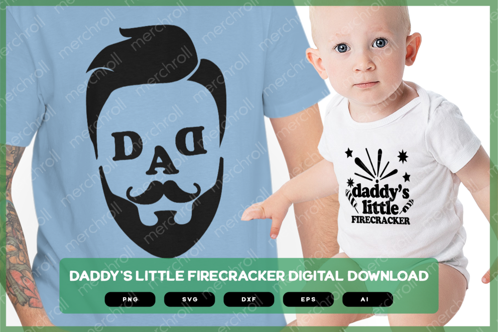 Dad Daddy & Baby Matching Shirt Design SVG PNG EPS DXF AI Download