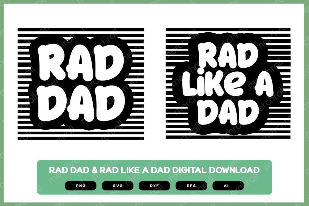 Dad Rad Dad & Son Matching Shirt Design Bundle SVG PNG EPS DXF AI Download