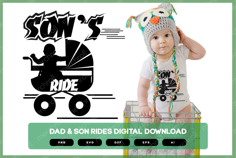 Son's Ride Dad & Son Matching Shirt Design Bundle SVG PNG EPS DXF AI Download