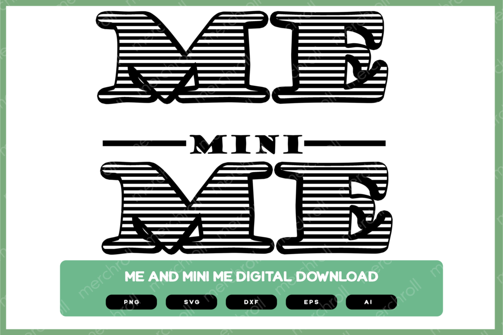 Mini Me Dad & Son Matching Shirt Design Bundle SVG PNG EPS DXF AI Download