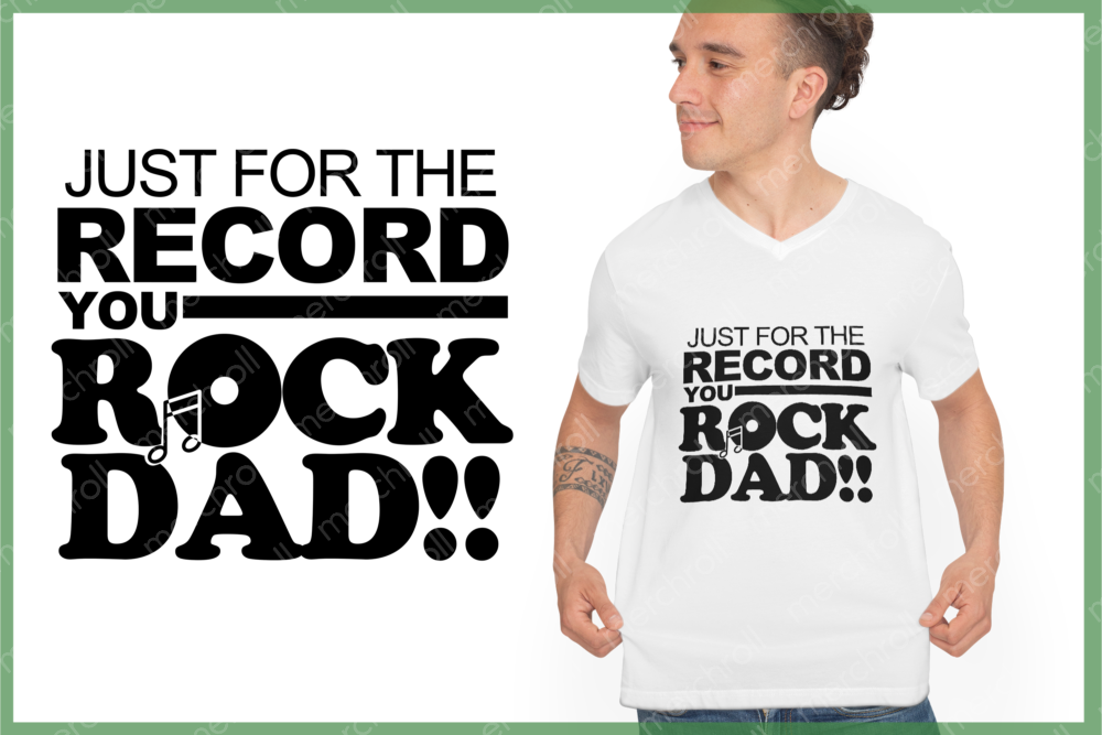 Just For The Record You Rock Dad Dad & Son Matching Shirt Design Bundle SVG PNG EPS DXF AI Download