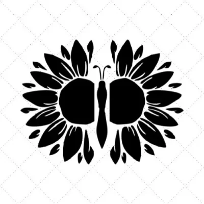 Butterfly Sunflower SVG PNG EPS DXF AI Download