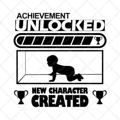 Achievement unlocked new character Daddy & Baby Matching Shirt Design SVG PNG EPS DXF AI Download