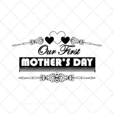 Our first mothers day Mommy & Baby Matching Shirt Design Bundle SVG PNG EPS DXF AI Download