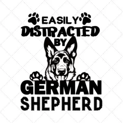 Easily Distracted By German Shepherd SVG PNG EPS DXF AI Download