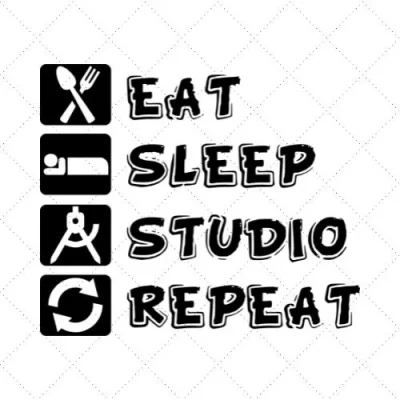 Eat Sleep Studio Repeat SVG PNG EPS DXF AI Download