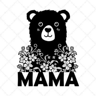 Floral Mama Bear SVG PNG EPS DXF AI Download