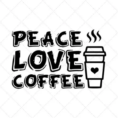 Peace Love Coffee SVG PNG EPS DXF AI Download