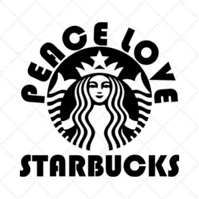 Peace Love Starbucks SVG PNG EPS DXF AI Download