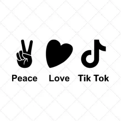 Peace Love Tiktok SVG PNG EPS DXF AI Download