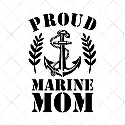 Proud Marine Mom SVG PNG EPS DXF AI Download