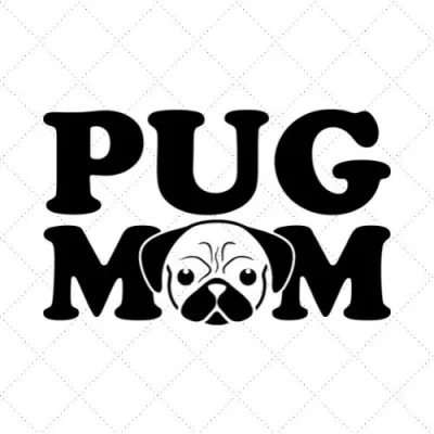 Pug Mom SVG PNG EPS DXF AI Download
