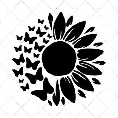 Sunflower Butterfly SVG PNG EPS DXF AI Download