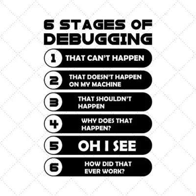 6 Stages Of Debugging SVG PNG EPS DXF AI Download