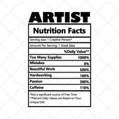 Artist Nutrition Facts SVG PNG EPS DXF AI Download