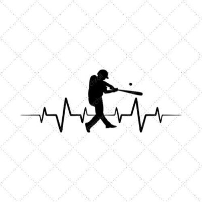 Baseball Heartbeat SVG PNG EPS DXF AI Download
