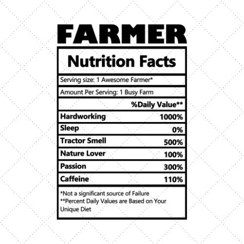 Farmer Nutrition Facts Svg Png Eps Dxf Ai Download Merch Roll