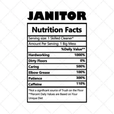 Janitor Nutrition Facts SVG PNG EPS DXF AI Download