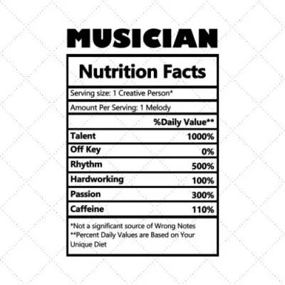 Musician Nutrition Facts SVG PNG EPS DXF AI Download