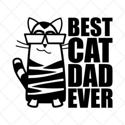 Best Cat Dad Ever SVG PNG EPS DXF AI Download