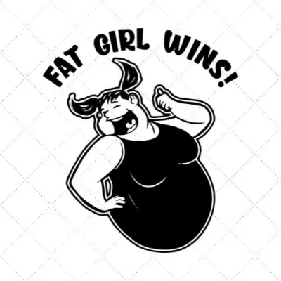 Fat Girl Wins SVG PNG EPS DXF AI Download