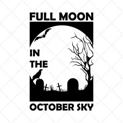 Full Moon In October Sky SVG PNG EPS DXF AI Download