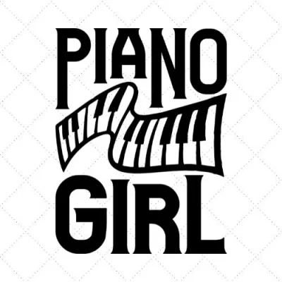 Piano Girl SVG PNG EPS DXF AI Download