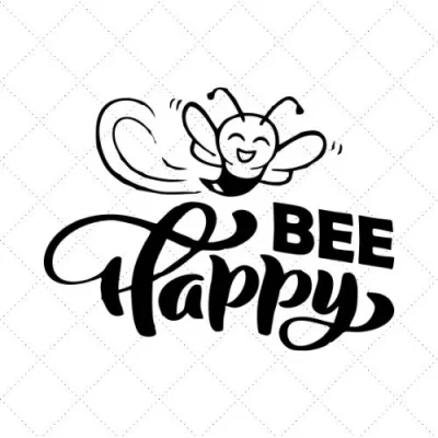 Bee Happy SVG PNG EPS DXF AI Download